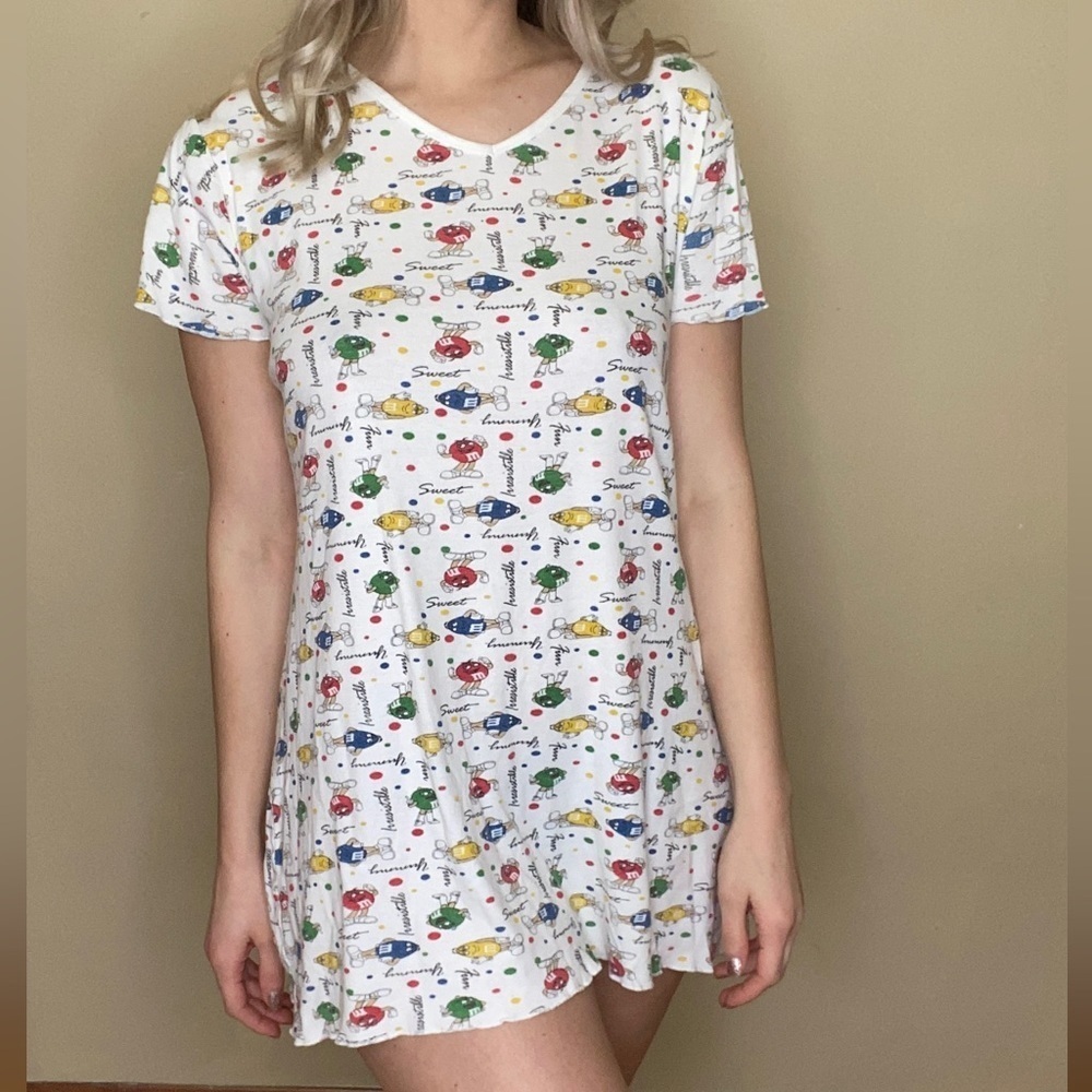 Vintage 90s Y2K M&M's T-Shirt Dress Medium